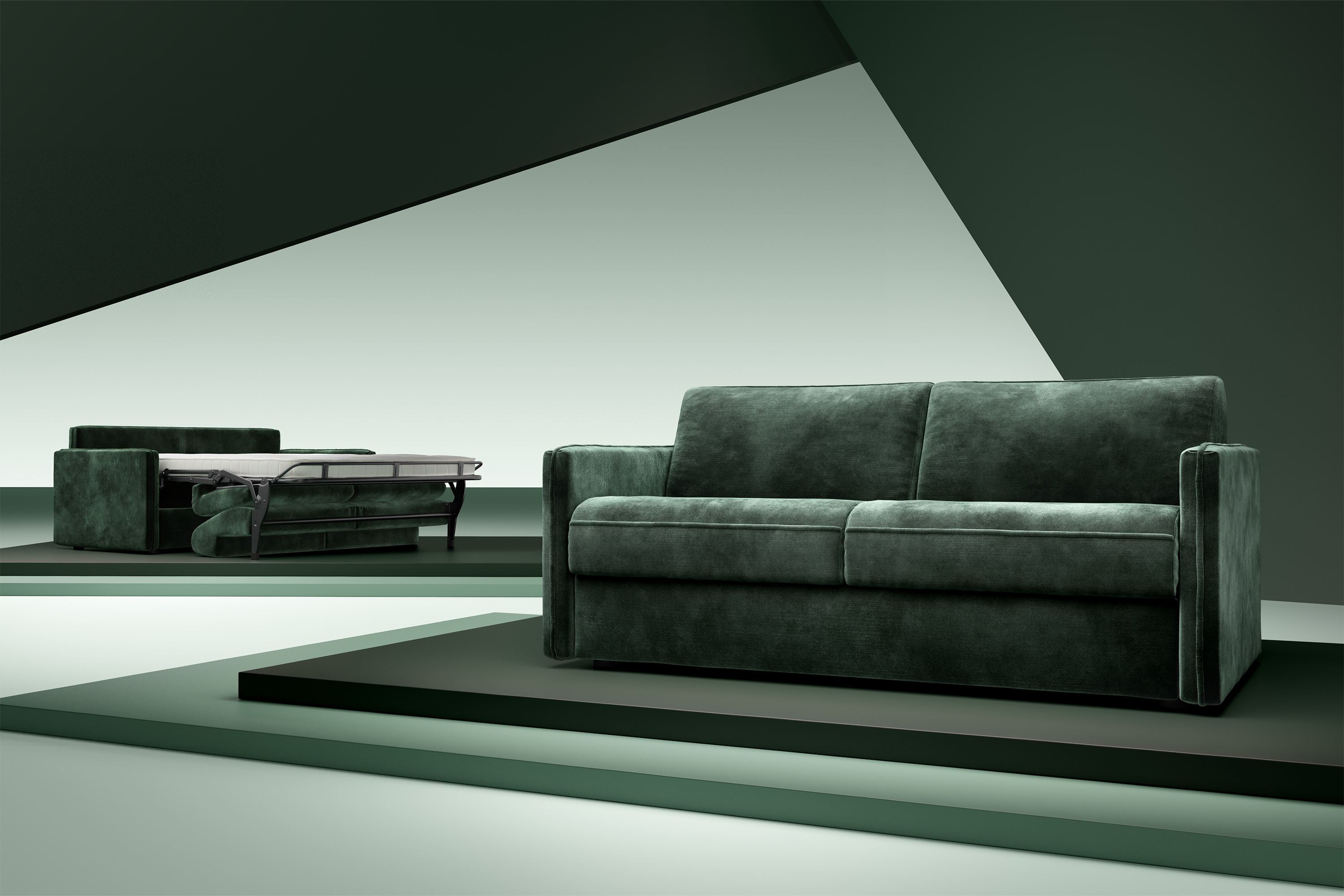 Deans Furnishers Upholstery Slim Sofa Bed with Sprung Mattress